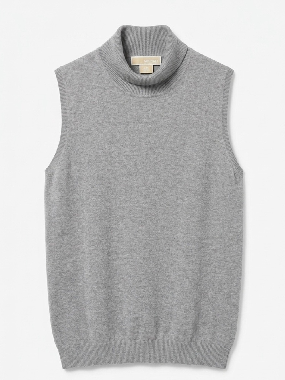 Michael Kors Women’s Grey Turtleneck Knit Sleeveless Sweater - capsule wardrobe